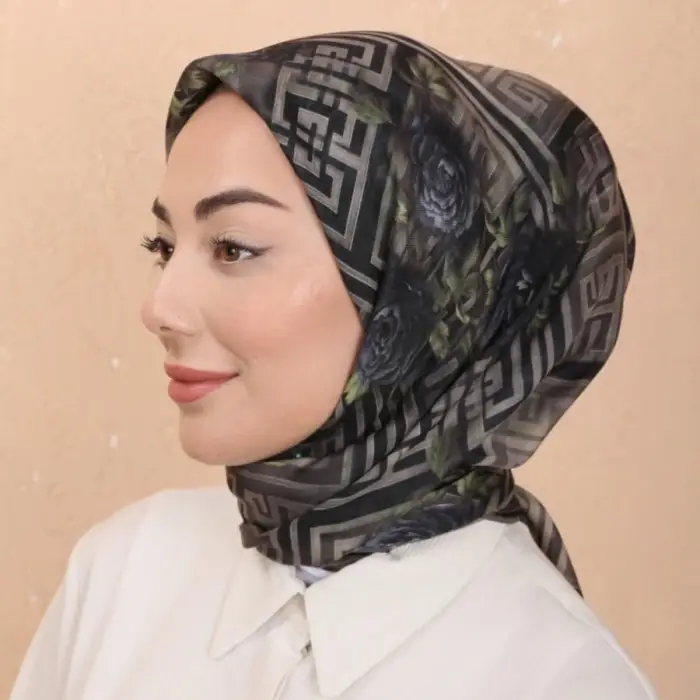 Locella El Dikişli Dijital Soft Eşarp-soft16-04