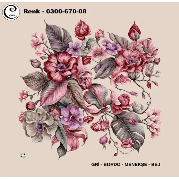 Cenk 100 cm Desenli Oyalık Yazma (Cnk-670-08)