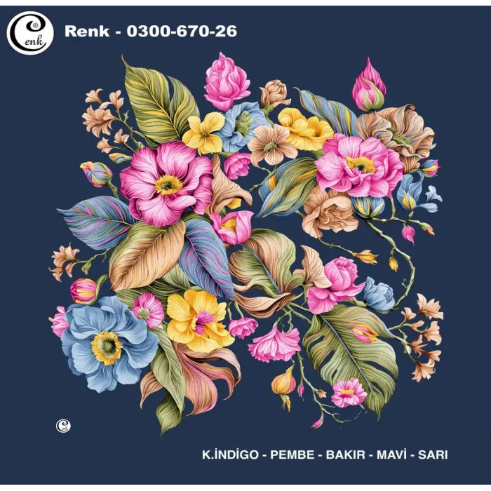 Cenk 100 cm Desenli Oyalık Yazma (Cnk-670-26)
