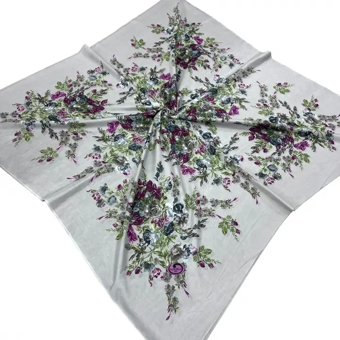 Huzurlu İpek Polyester Oyalık Yazma 100 cm - (PY02-14)