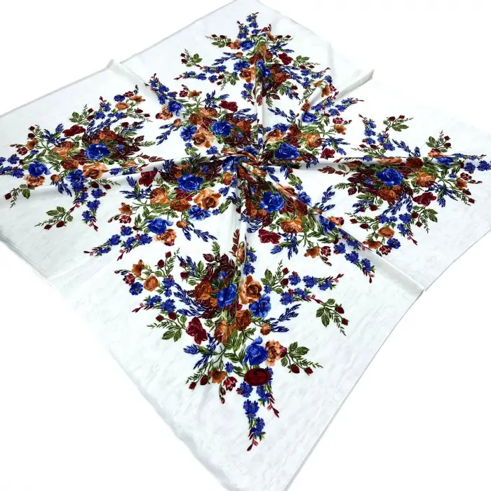 Huzurlu İpek Polyester Oyalık Yazma 100 cm - (PY02-17)