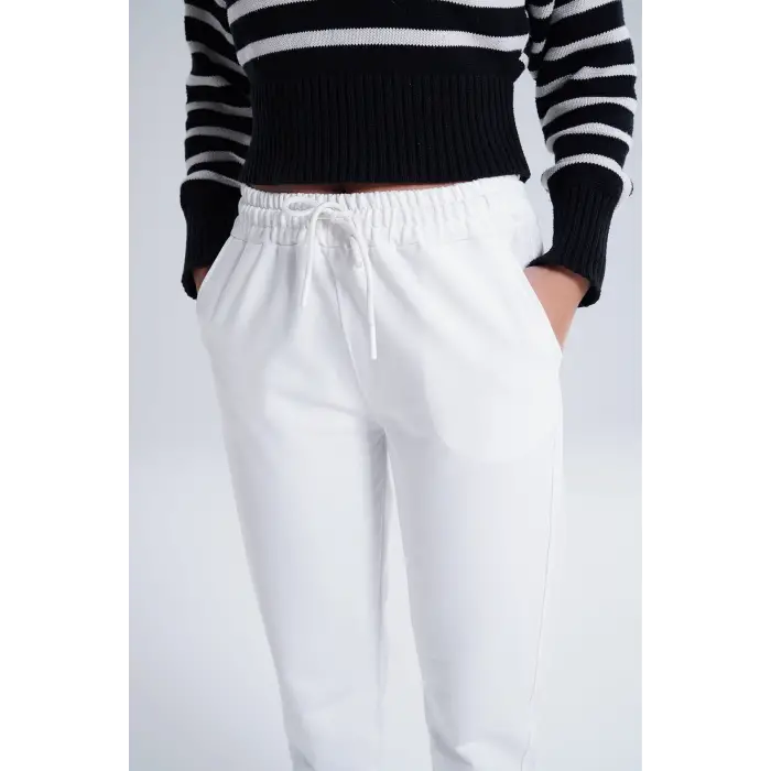 Ekru Kadın Pamuk Jogger Eşofman Altı-(jg01-03)