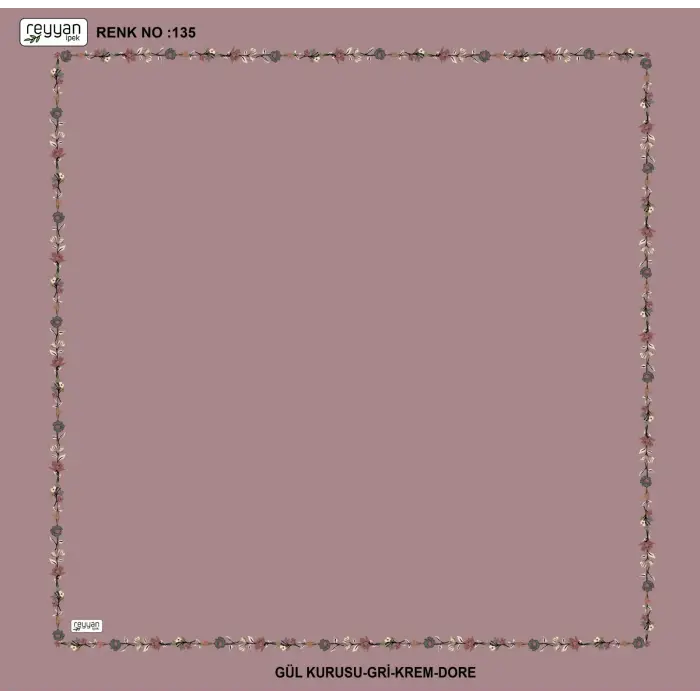 Reyyan İpek 100 cm Desenli Oyalık Yazma (ryyn-449-17)