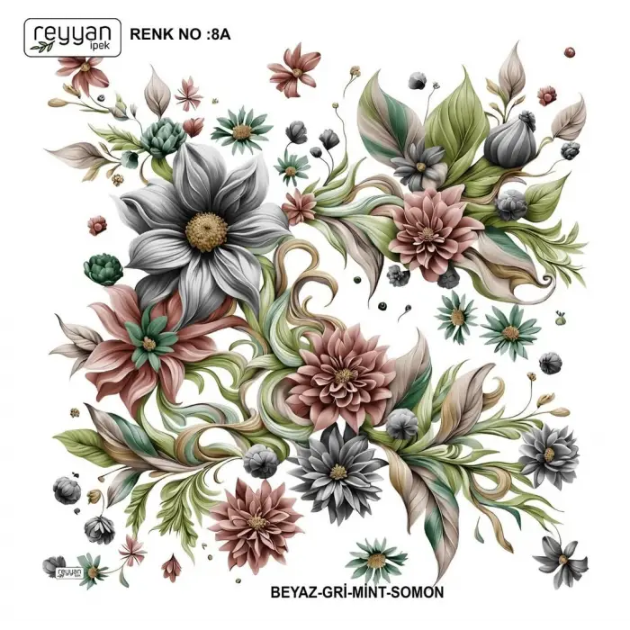 Reyyan İpek 100 cm Desenli Oyalık Yazma (ryyn-452-01)