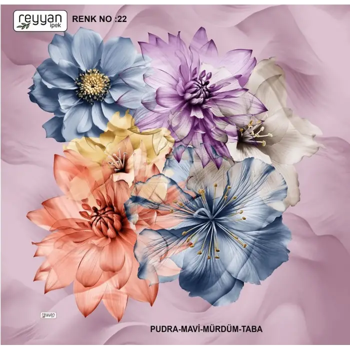 Reyyan İpek 100 cm Desenli Oyalık Yazma (ryyn-453-13)