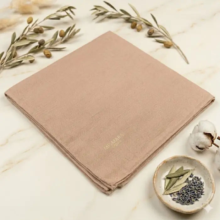 Mismara Organik Pamuk Eşarp -(Sütlü Kahve)-(MOE01-06)