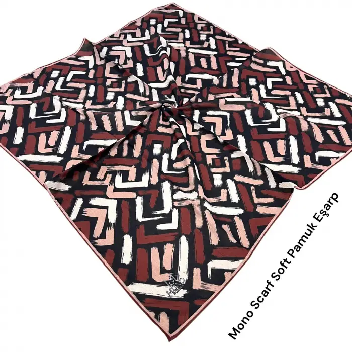 Mono Scarfs El Dikişli Dijital Soft Eşarp-soft07-08