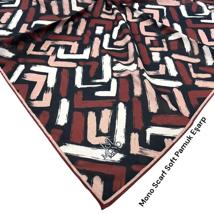 Mono Scarfs El Dikişli Dijital Soft Eşarp-soft07-08