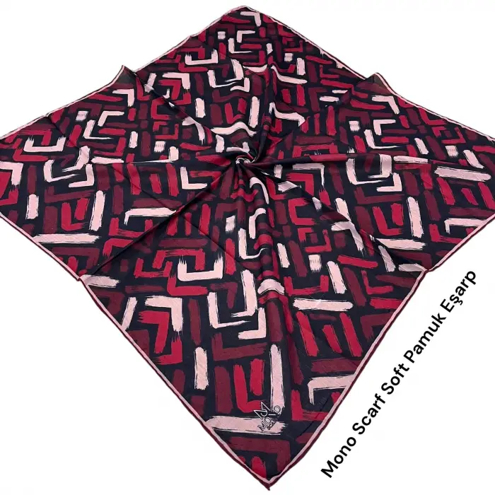 Mono Scarfs El Dikişli Dijital Soft Eşarp-soft07-14