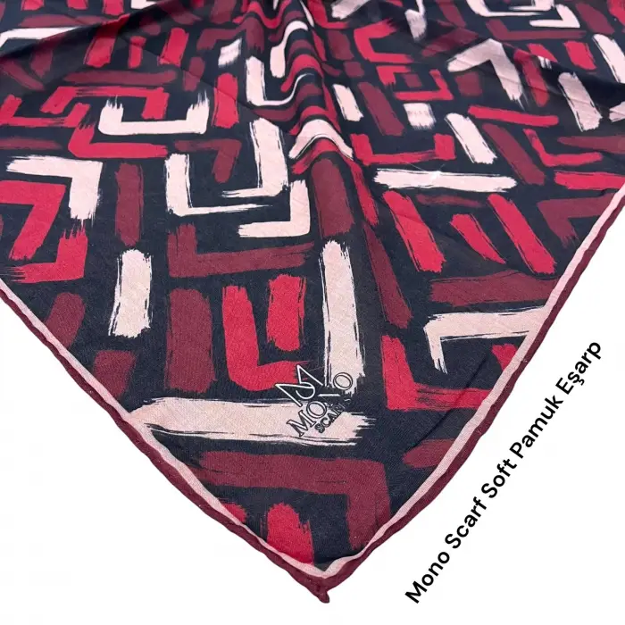 Mono Scarfs El Dikişli Dijital Soft Eşarp-soft07-14