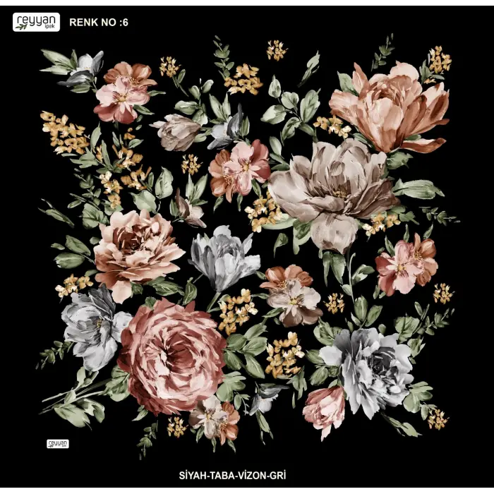 Reyyan İpek 100 cm Desenli Oyalık Yazma (ryyn-454-07)