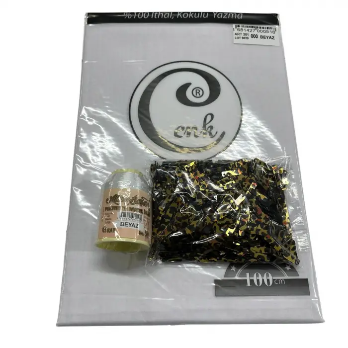 Cenk Düz Yazma Beyaz + Altınbaşak Polyester Oya İpi + Baget Oya Pulu Seti – Hazır Oya Paketi (200 TL) (305-000-3)