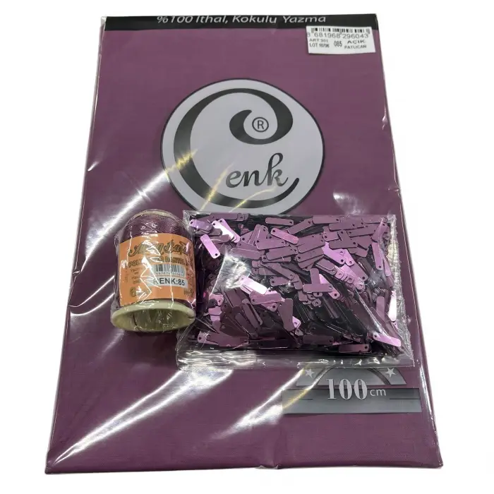 Cenk Düz Yazma Açık Patlıcan + Altınbaşak Polyester Oya İpi + Baget Oya Pulu Seti – Hazır Oya Paketi (200 TL) (305-085)