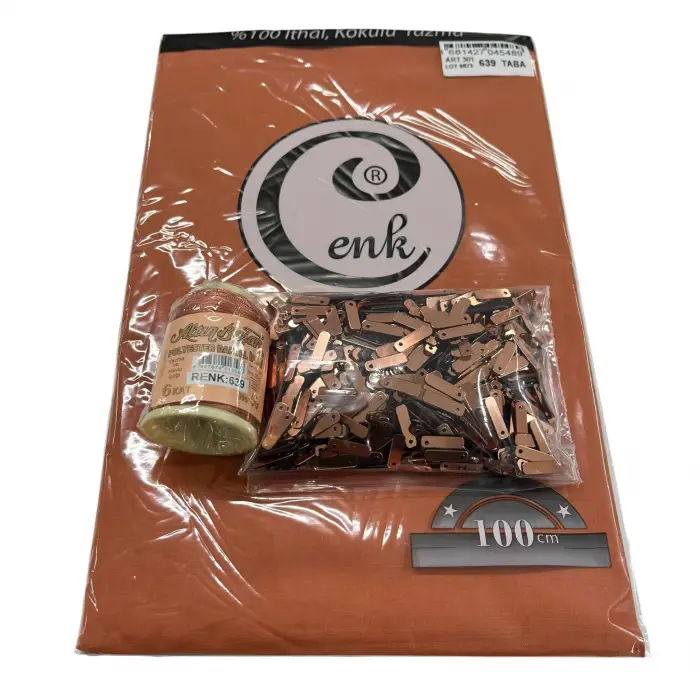 Cenk Düz Yazma Taba + Altınbaşak Polyester Oya İpi + Baget Oya Pulu Seti – Hazır Oya Paketi (200 TL) (305-639)