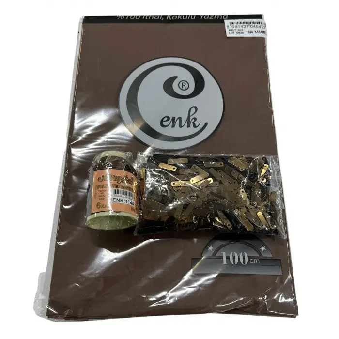 Cenk Düz Yazma Koyu Karamel + Altınbaşak Polyester Oya İpi + Baget Oya Pulu Seti – Hazır Oya Paketi (200 TL) (305-1144)