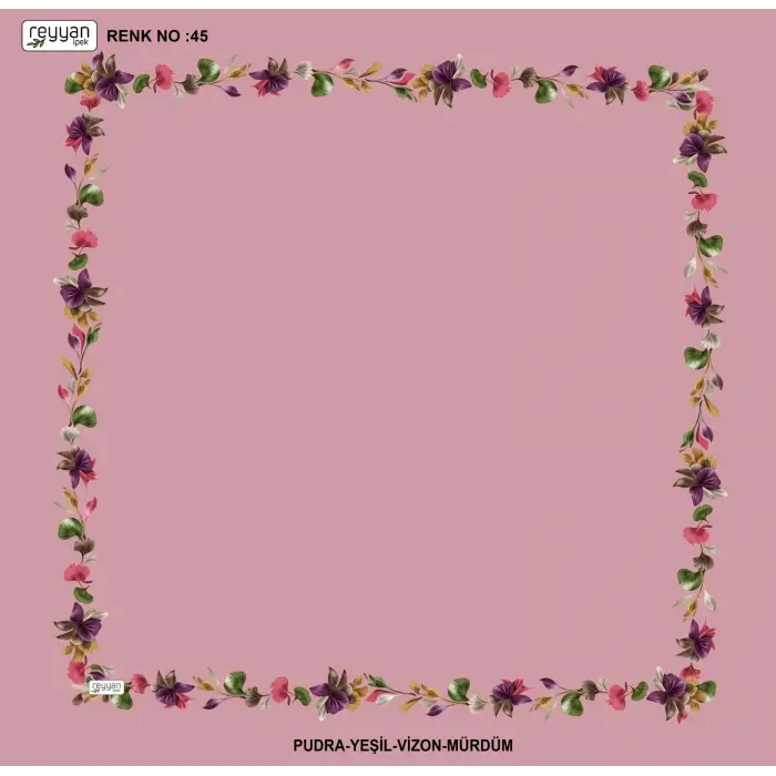 Reyyan İpek 100 cm Desenli Oyalık Yazma (ryyn-455-04)