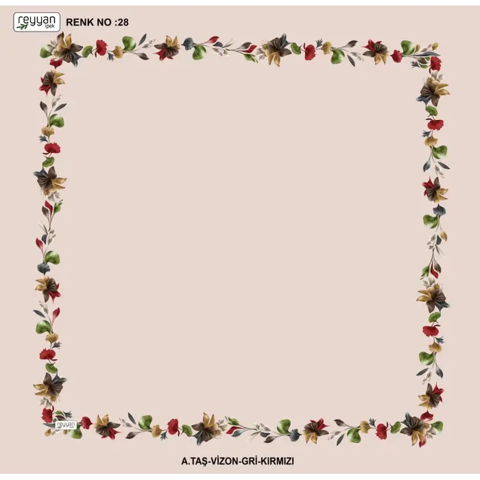 Reyyan İpek 100 cm Desenli Oyalık Yazma (ryyn-455-13)