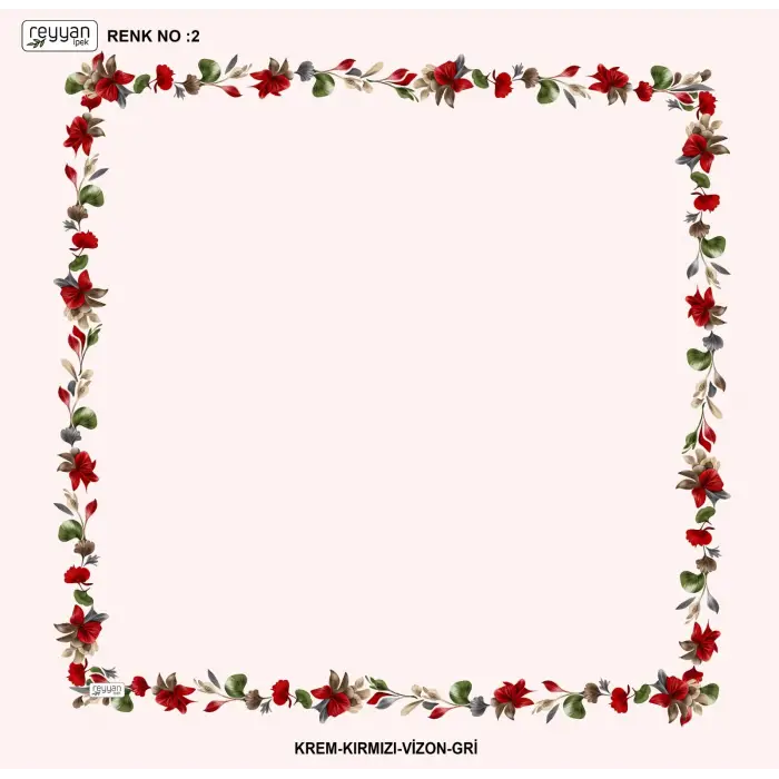 Reyyan İpek 100 cm Desenli Oyalık Yazma (ryyn-455-16)