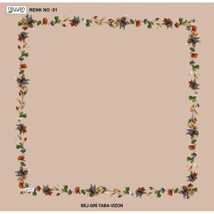 Reyyan İpek 100 cm Desenli Oyalık Yazma (ryyn-455-17)