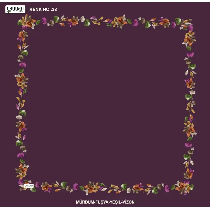 Reyyan İpek 100 cm Desenli Oyalık Yazma (ryyn-455-19)