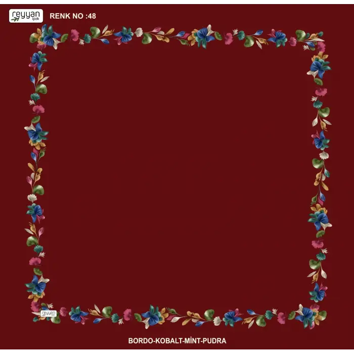 Reyyan İpek 100 cm Desenli Oyalık Yazma (ryyn-455-23)