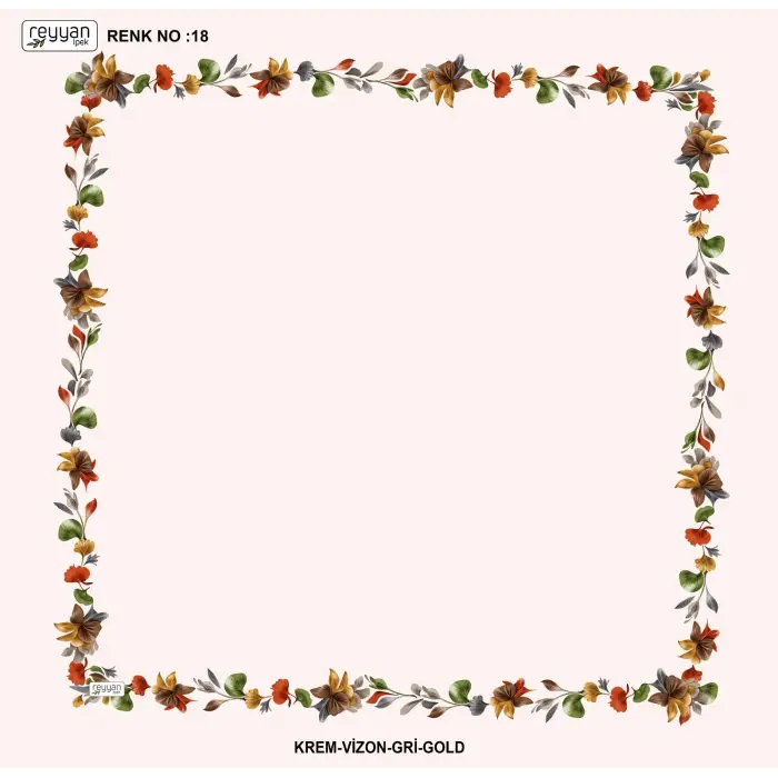 Reyyan İpek 100 cm Desenli Oyalık Yazma (ryyn-455-25)