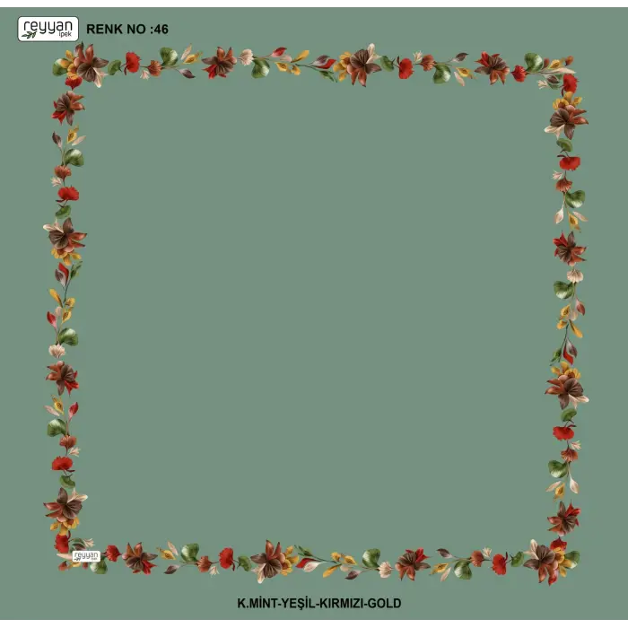 Reyyan İpek 100 cm Desenli Oyalık Yazma (ryyn-455-26)