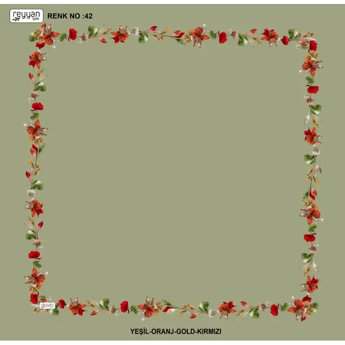 Reyyan İpek 100 cm Desenli Oyalık Yazma (ryyn-455-28)