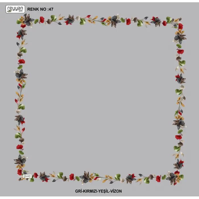 Reyyan İpek 100 cm Desenli Oyalık Yazma (ryyn-455-32)