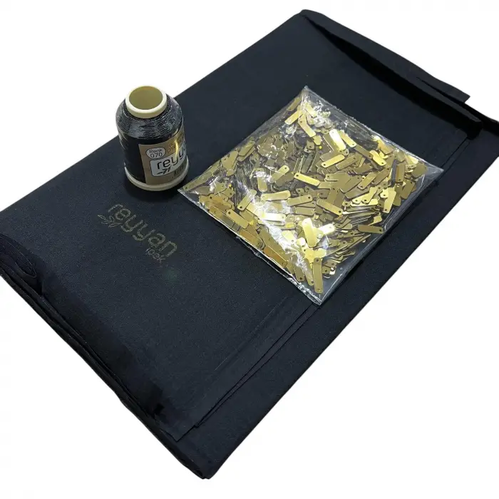 Reyyan İpek 3’lü Hazır Oya Paketi Siyah-070-2 | Yazma + Oya İpi + Baget Pleksi Pul Seti-RHP070-2