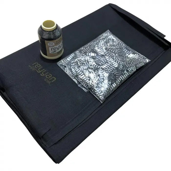 Reyyan İpek 3’lü Hazır Oya Paketi Siyah-070-4 | Yazma + Oya İpi + Baget Pleksi Pul Seti-RHP070-4