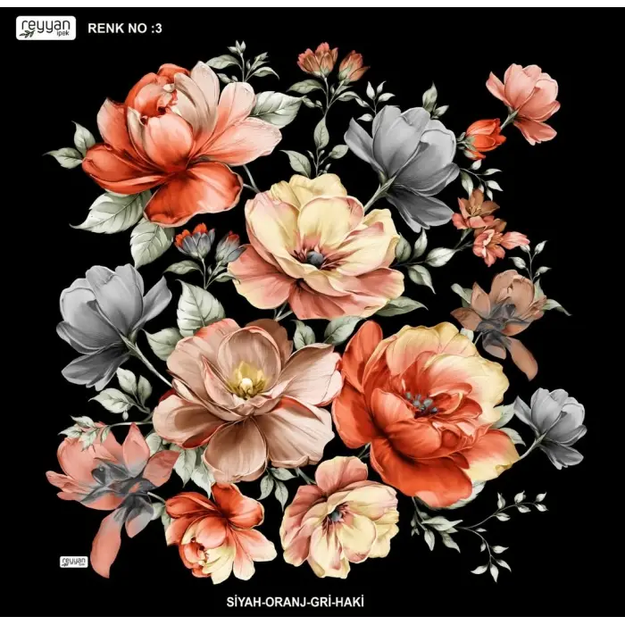 Reyyan İpek 100 cm Desenli Oyalık Yazma (ryyn-456-15)