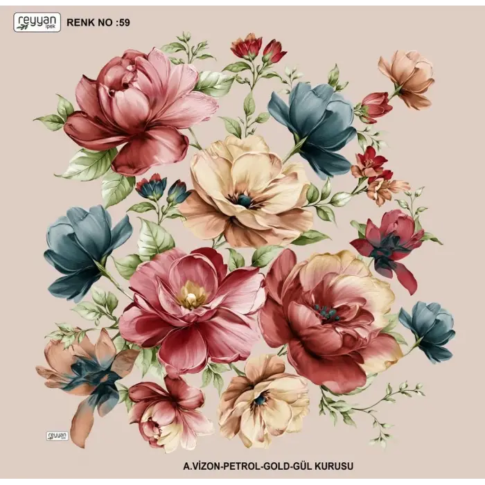 Reyyan İpek 100 cm Desenli Oyalık Yazma (ryyn-456-16)