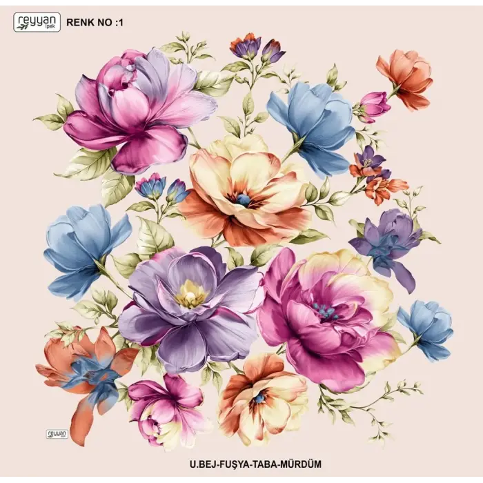 Reyyan İpek 100 cm Desenli Oyalık Yazma (ryyn-456-19)