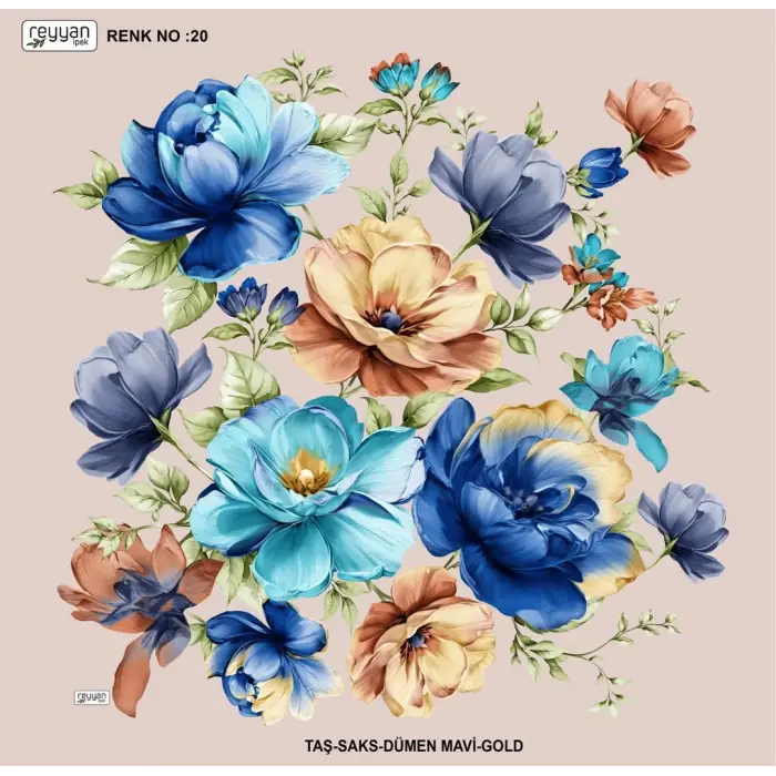 Reyyan İpek 100 cm Desenli Oyalık Yazma (ryyn-456-21)