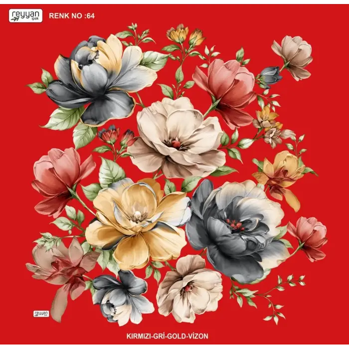 Reyyan İpek 100 cm Desenli Oyalık Yazma (ryyn-456-22)