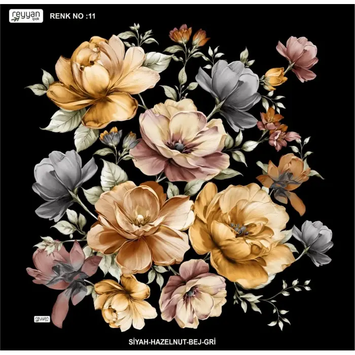 Reyyan İpek 100 cm Desenli Oyalık Yazma (ryyn-456-23)