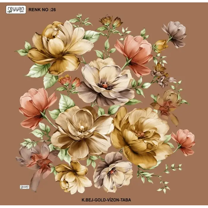 Reyyan İpek 100 cm Desenli Oyalık Yazma (ryyn-456-24)