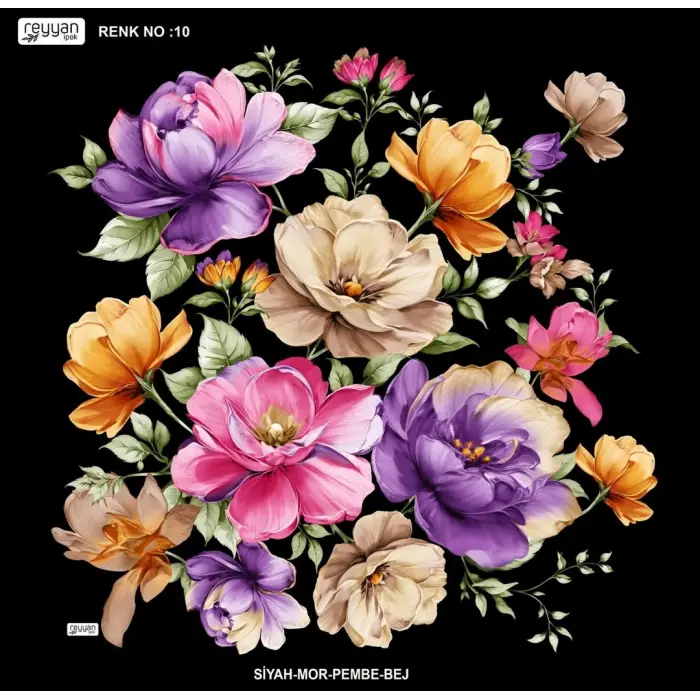 Reyyan İpek 100 cm Desenli Oyalık Yazma (ryyn-456-25)