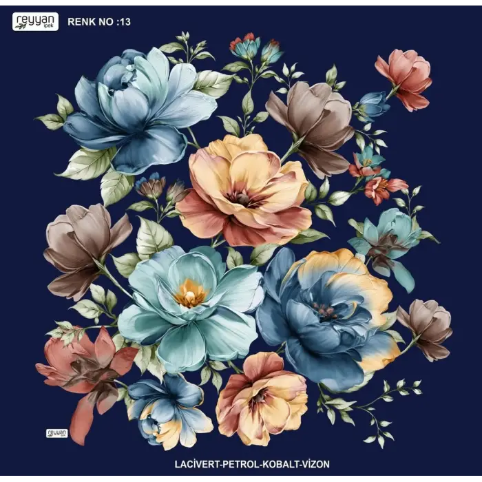 Reyyan İpek 100 cm Desenli Oyalık Yazma (ryyn-456-26)