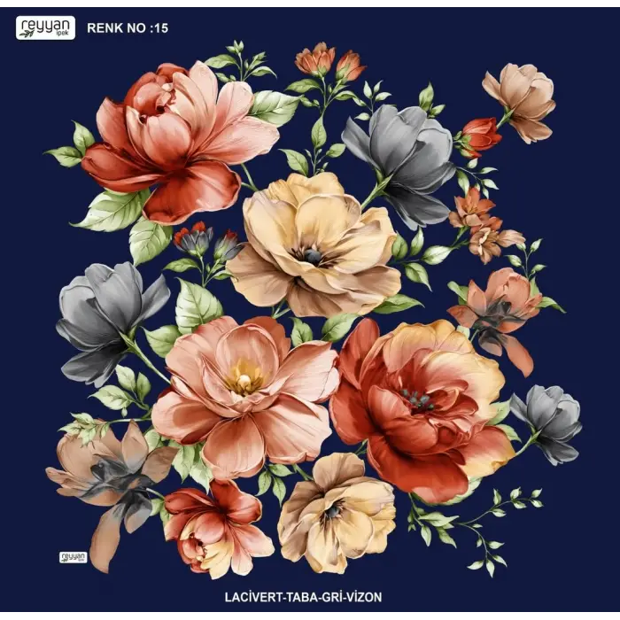 Reyyan İpek 100 cm Desenli Oyalık Yazma (ryyn-456-30)