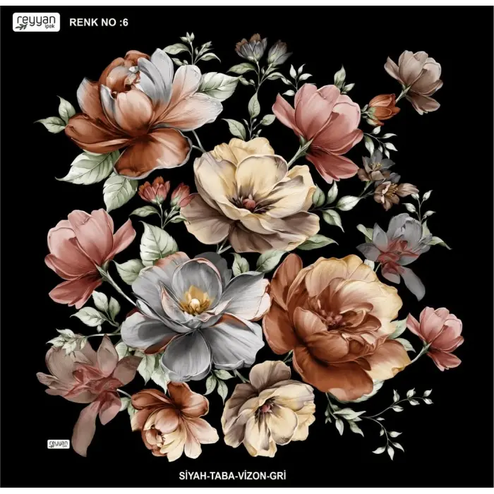 Reyyan İpek 100 cm Desenli Oyalık Yazma (ryyn-456-32)