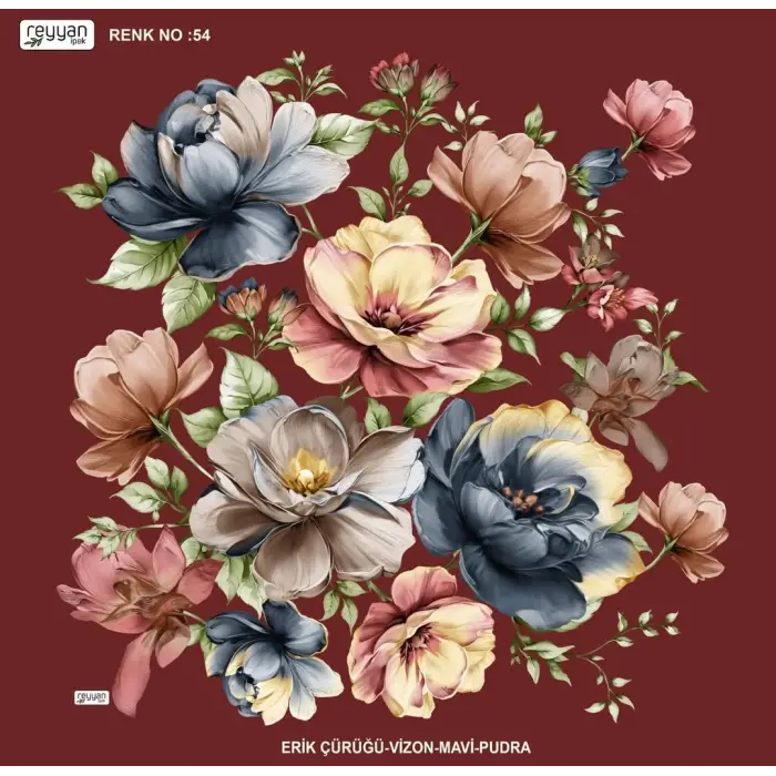 Reyyan İpek 100 cm Desenli Oyalık Yazma (ryyn-456-33)