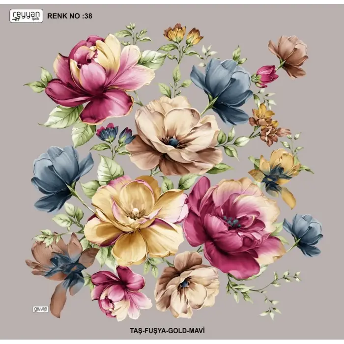 Reyyan İpek 100 cm Desenli Oyalık Yazma (ryyn-456-34)