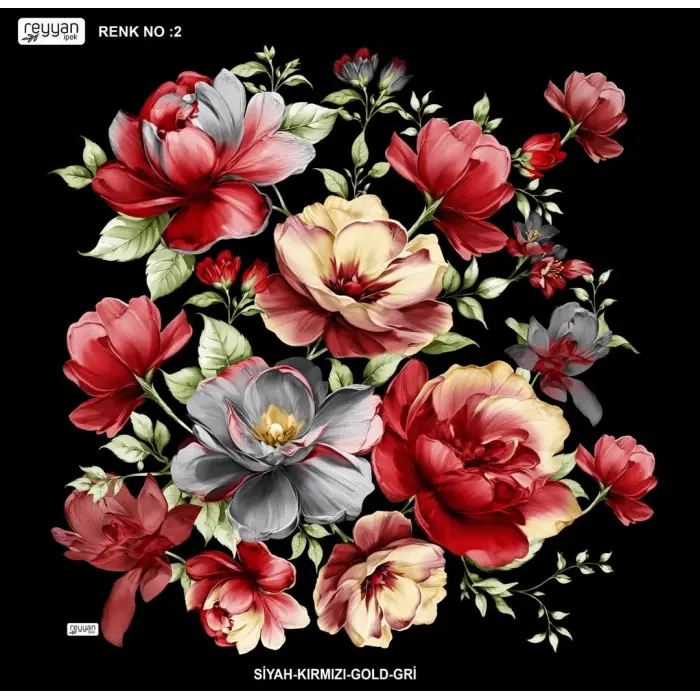 Reyyan İpek 100 cm Desenli Oyalık Yazma (ryyn-456-37)