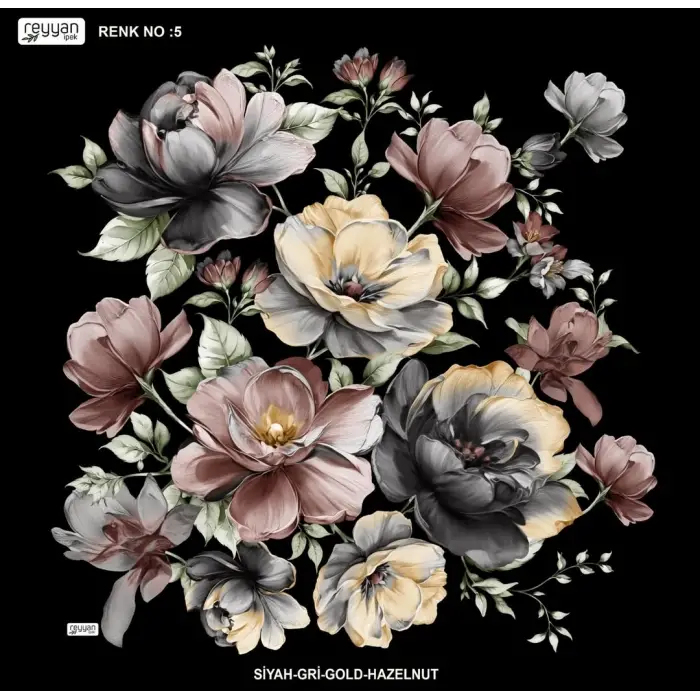 Reyyan İpek 100 cm Desenli Oyalık Yazma (ryyn-456-39)