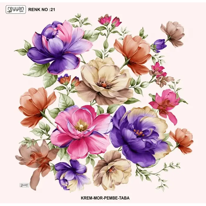 Reyyan İpek 100 cm Desenli Oyalık Yazma (ryyn-456-40)