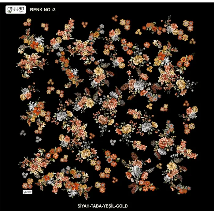 Reyyan İpek 100 cm Desenli Oyalık Yazma (ryyn-457-02)