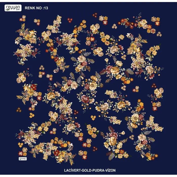 Reyyan İpek 100 cm Desenli Oyalık Yazma (ryyn-457-06)