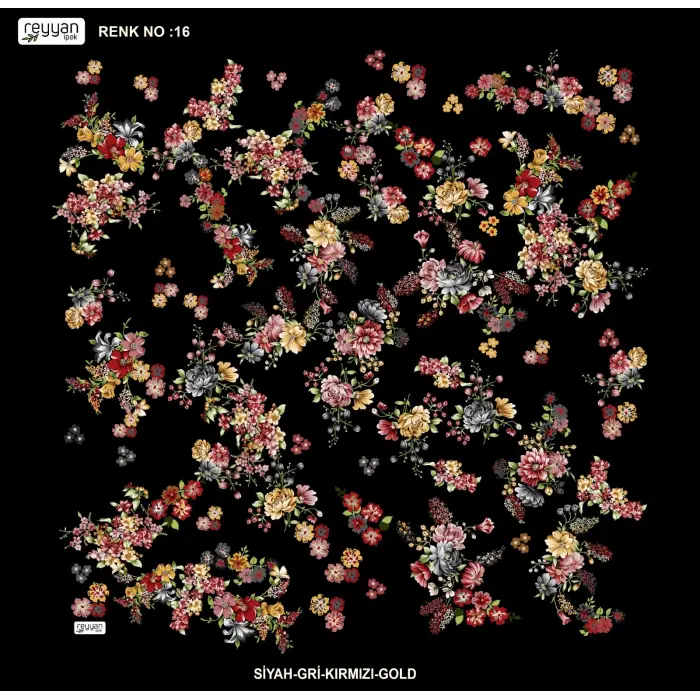 Reyyan İpek 100 cm Desenli Oyalık Yazma (ryyn-457-07)